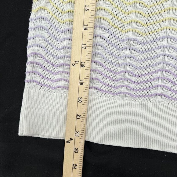 Loft Women's Small Multicolor Knit Sweater 81% Cotton Viscose Lightweight Pastel - Picture 6 of 8